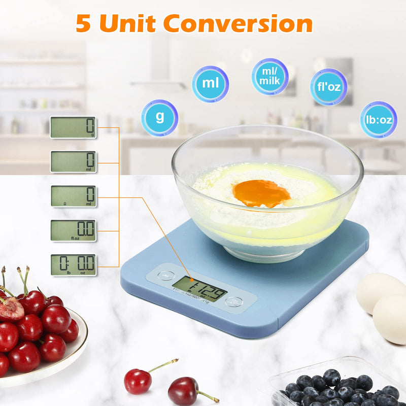 Smart Digital Food Scale - Kitchen Scales for Food Ounces and Grams with APP, Food Weight Scale for Weight Loss, Baking, Cooking, Macro Calorie Counting, Keto WW Diet Blue - NewNest Australia