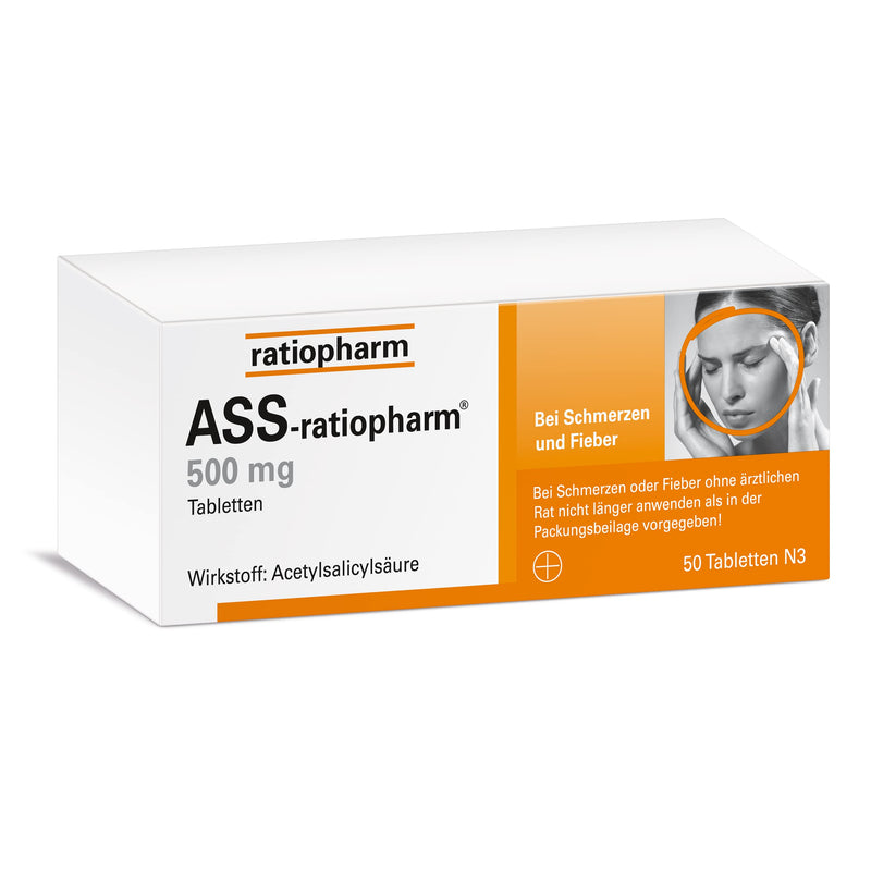 ASS-ratiopharm® 500 mg tablets: A classic among painkillers, 50 tablets 50 pieces (pack of 1) - NewNest Australia