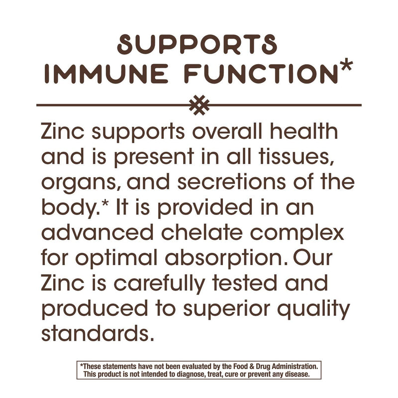 Nature's Way Zinc Chelate, Supports Immune Function*, 30 mg per Serving, 100 Capsules - NewNest Australia