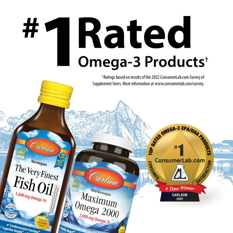 Carlson - Kid's Chewable DHA, 100 mg DHA, Brain & Vision Function, Growth & Development, Orange, 60 Chewable Softgels 60 Count (Pack of 1) - NewNest Australia