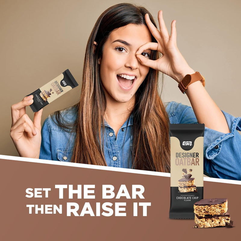 ESN Designer Oatbar Box, 12 bars - chocolate chip, oat bar - NewNest Australia