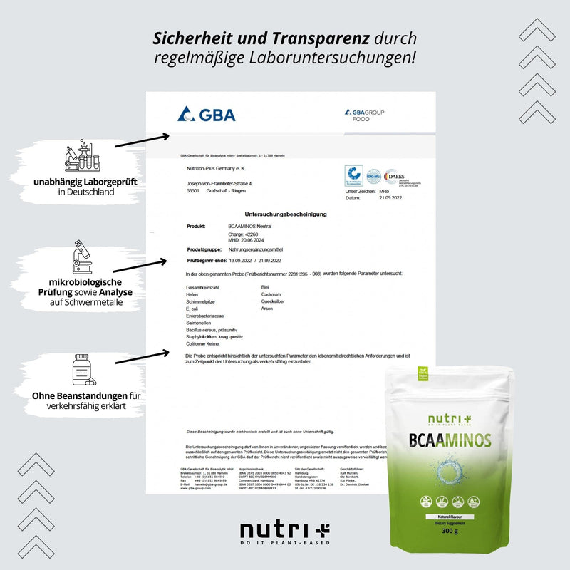 Bcaa Powder Neutral - Highest Dose Bcaaminos Without Sweeteners, Sugar And Additives - Natural Bcaas Are Essential Amino Acids - Vegan Instant Powder Unflavored 300 G - NewNest Australia