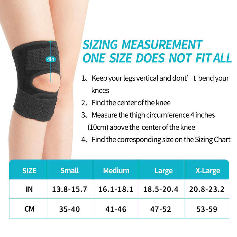 Galvaran Knee Brace with Side Stabilizers Relieve Meniscal Tear Knee Pain ACL MCL Arthritis,Joint Pain Relief, Breathable Adjustable Knee Support Suitable for Men and Women with Sports Injuries Small Black S(Left) - NewNest Australia