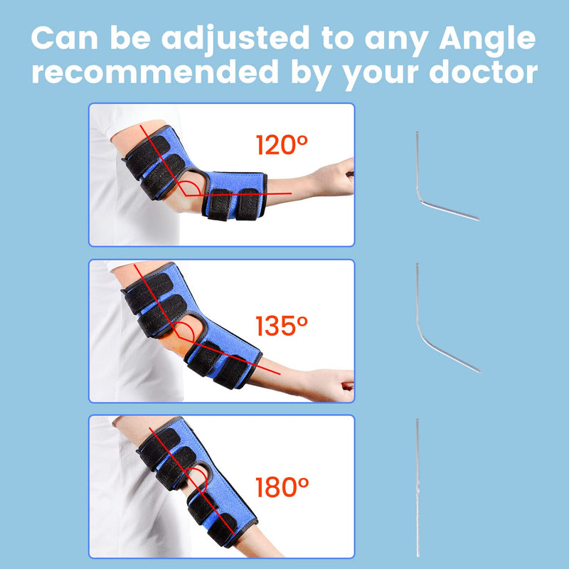 Elbow Brace, Night and Day Splint for Ulnar Nerve Entrapment for Left and Right, Cubital Tunnel Syndrome Physical Therapy and Recovery, Arm Immobilizer for Sleep and Work, for Woman, Man - L/XL - NewNest Australia