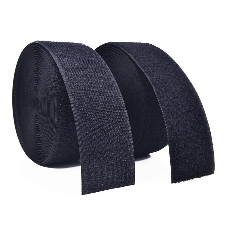 Vkey 50mm(2") Width 5 Meters Sew-On Hook and Loop Fastener Tape Tape Nylon Strips Fabric Non-Adhesive Back Black 5CM*5M - NewNest Australia