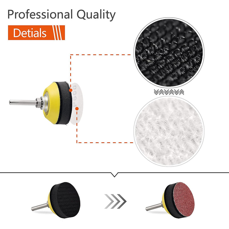 Tshya 240pcs 2inch Sanding Discs Pad Variety Kit for Drill Grinder Rotary Tools Attachment with 2Pcs 1/8"&1/4" Shank Backer Plate, Sanding Pads Includes 80-3000 Grit 2in 244Pack - NewNest Australia