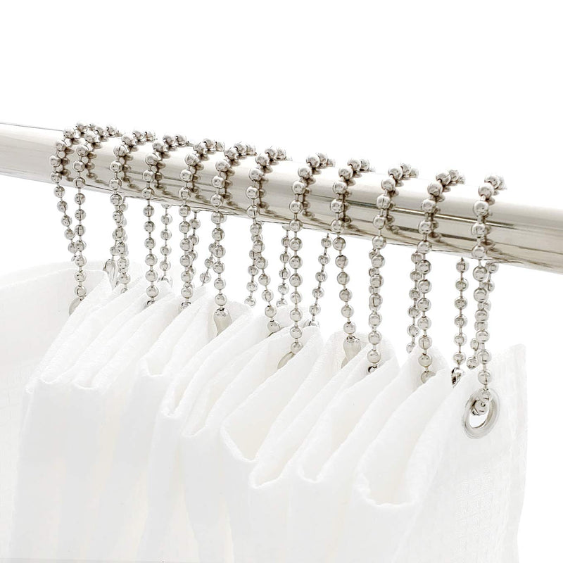 BallchainAge Shower Curtain Hooks, Shower Curtain Rings 12pcs, spa-Quality Look-Silver Silver - NewNest Australia