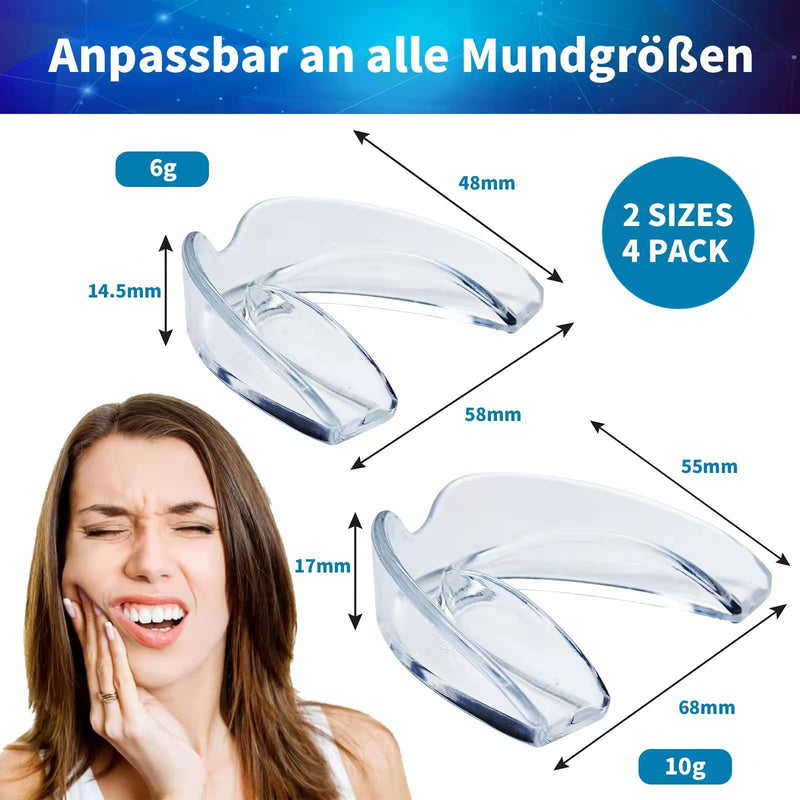 4 X Teeth Grinding, Amhander Comfortable Bite Splint, Grinding Splint For Night, Bite Splint Teeth Grinding, Bpa-Free Bite Splint Against Tmj, Bruxism & Bite Protection For Teeth (2 Sizes) - NewNest Australia