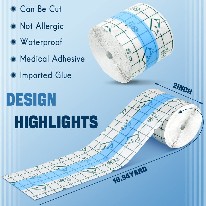 Transparent Stretch Adhesive Bandage Waterproof Bandage Clear Adhesive Bandages Dressing Tape for (2 Inch x 10.94 Yard) 2x393.84 Inch (Pack of 1) - NewNest Australia