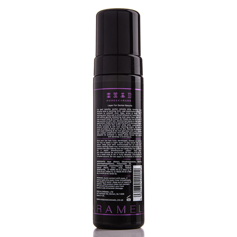 Rose & Caramel Velvety Dark Olive Self Tanning Mousse 200ml, Darkest Self Tanning Foam With Zero Orange Tones - NewNest Australia