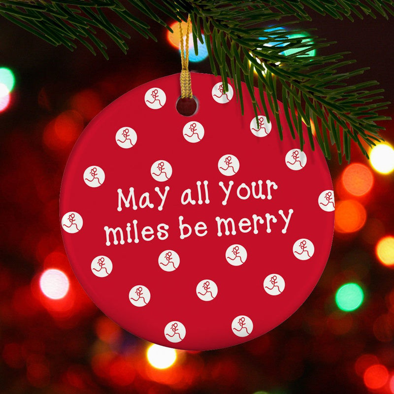 NewNest Australia - Gone For a Run May All Your Miles Be Merry Ornament | Running Porcelain Ornaments | Red 