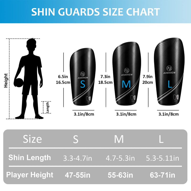 Anrrew Soccer Shin Guards with Sleeves.for Kids Youth Adults Superlight shin Guards Pads,Protective Soccer Equipment Small - NewNest Australia