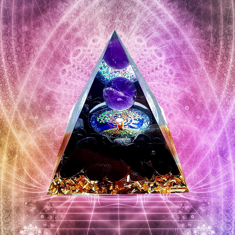 ycyingcheng Pyramid Ogan Crystal Energy Tower Nature Reiki Chakra Crushed Stone, Crystal Orgone Pyramid Crystal Pyramid Stone of Courage Healing Throat Chakra Stress Relaxation F - NewNest Australia