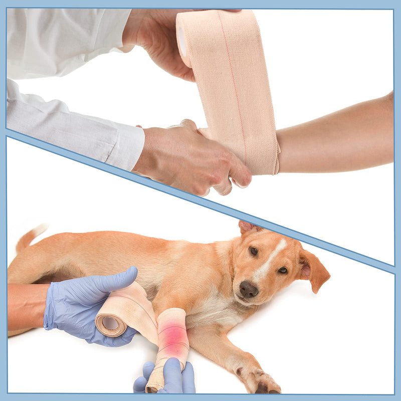2 Rolls Adhesive Elastic Tape Bandage Tape Wrap Flexible Stretch Bandages for Sports Ankle, Knee and Wrist Sprains(Beige,3 Inch Wide) Beige 3 Inch Wide - NewNest Australia