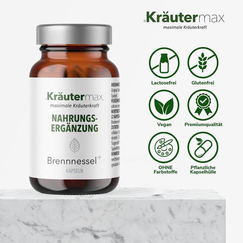 Kr√§Utermax Nettle Capsules Plus Nettle Extract Capsules With Asparagus Nettle Capsules Vegan And Natural According To Herbal Max Original Formula Stinging Nettle 1 X 60 Pieces - NewNest Australia