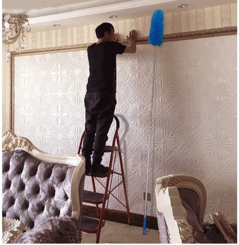 DELUX Microfiber Feather Duster Extendable Duster with 100 inches Extra Long Pole, Bendable Head & Long Handle Dusters for Cleaning Ceiling Fan, High Ceiling, Blinds, Furniture & Cars Blue - NewNest Australia