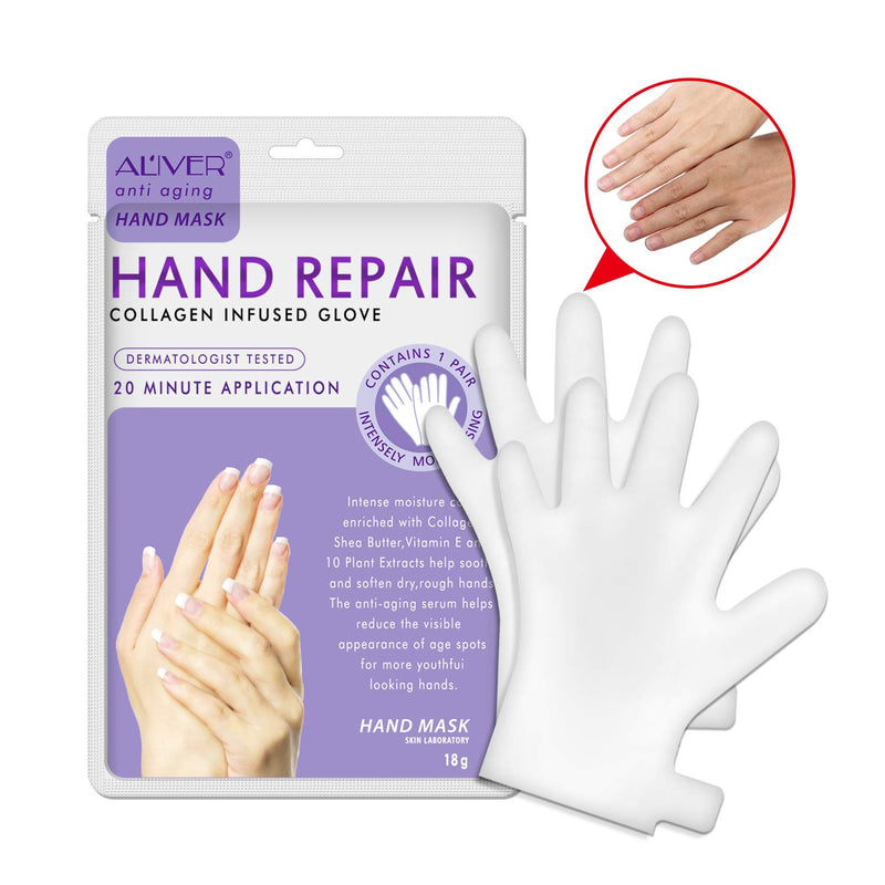 Hands Moisturizing Gloves Hand Skin Repair Renew Mask w/Infused Collagen, Serum + Vitamins + Natural Plant Extracts for Dry, Aging, Cracked Hands Intense Skin Nutrition Hand Cream Mask - NewNest Australia