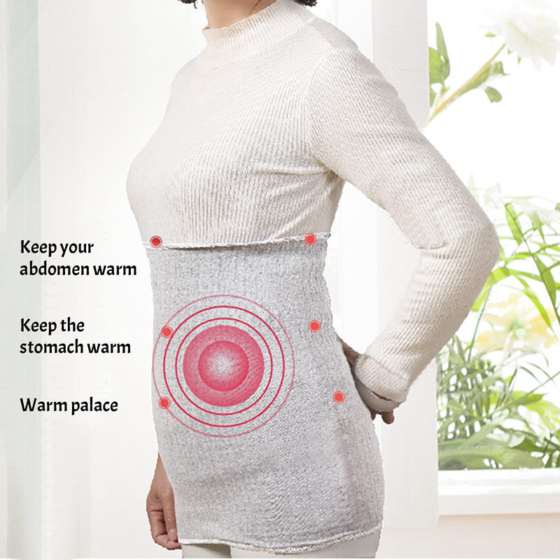 Dual Layers Thin Waist Kidney Warmer Bellyband Elastic Lower Back Stomach Belly Wrap Brace Seniors Thermal Lumbar Waist Abdomen Warmer Support for Cold Weather, Light Grey - NewNest Australia