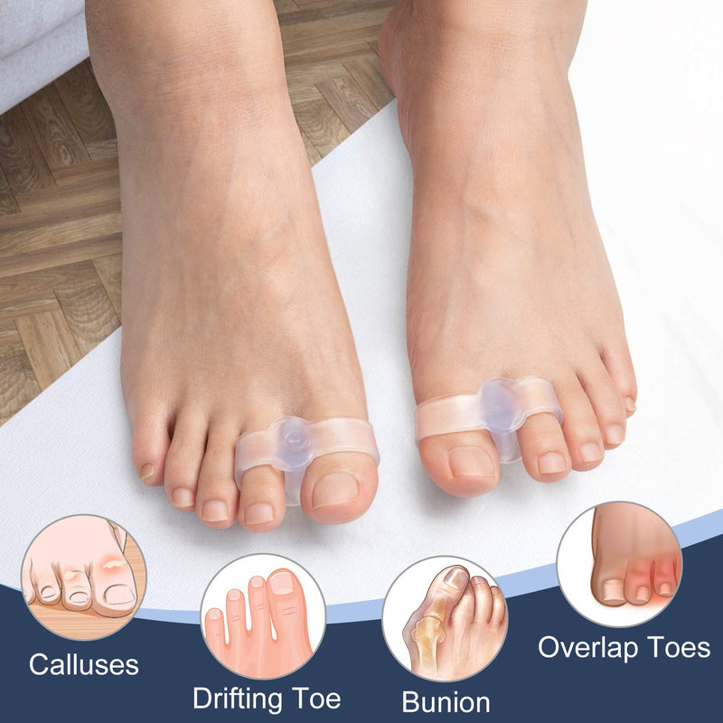 Promifun Bunion Corrector, Toe Separator with 2 Loops, Pack of 10 Gel Toe Corrector (10 Pieces (Pack of 1, Clear) 10 Pieces (Pack of 1) - NewNest Australia