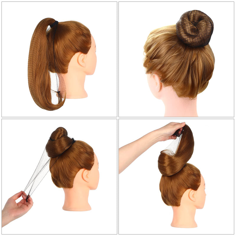Prasacco Bun Nets,20 Pcs Individual Package Invisible Hair Nets 20 Inch Reusable Nylon Hair Nets for Buns Invisible Elastic Edge Mesh for Ballet Bun Sleeping Women Wig Black - NewNest Australia