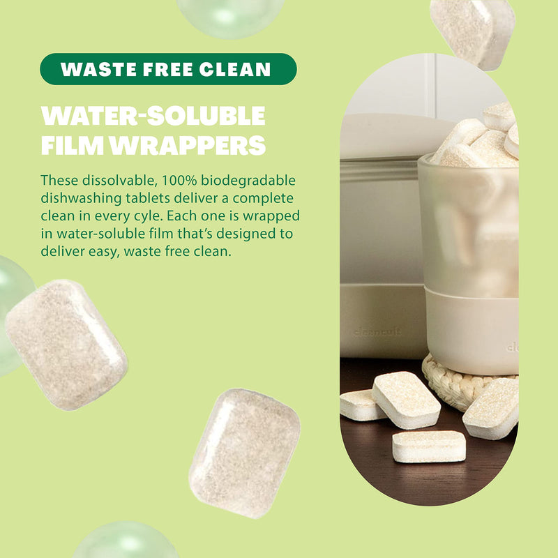 Cleancult Dishwasher Pods, 32 count, Lemongrass Scent, Biodegradable Detergent Tablets, Cruelty Free Tabs - NewNest Australia