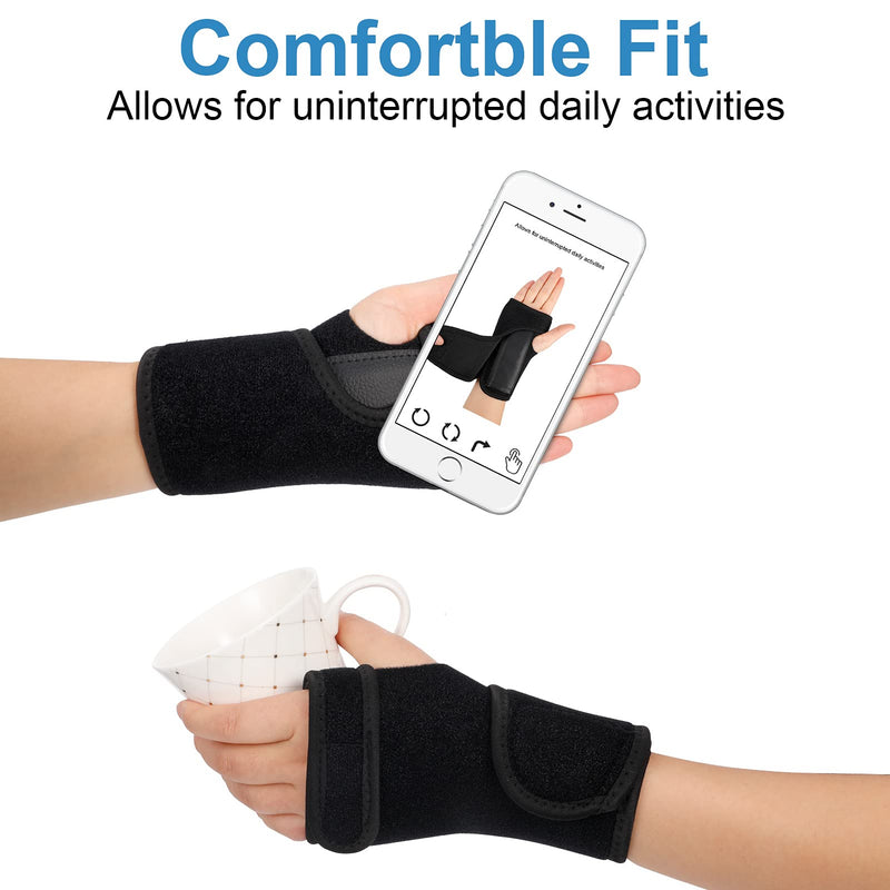 Opopark Wrist Support Brace, Adjustable Breathable Wrist Strap Reversible Wrist Brace Wrist Protectors for Carpal Tunnel Syndrome, Arthritis and Tendonitis(Black-Left) - NewNest Australia