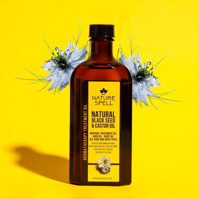 Nature Spell Black Seed & Castor Oil for Hair & Skin 150 ml – Pure and Natural Black Seed Oil and Castor Oil for Dry Hair - Body Oil to Purify the Skin and Treat Dry Skin – Made in the UK - NewNest Australia