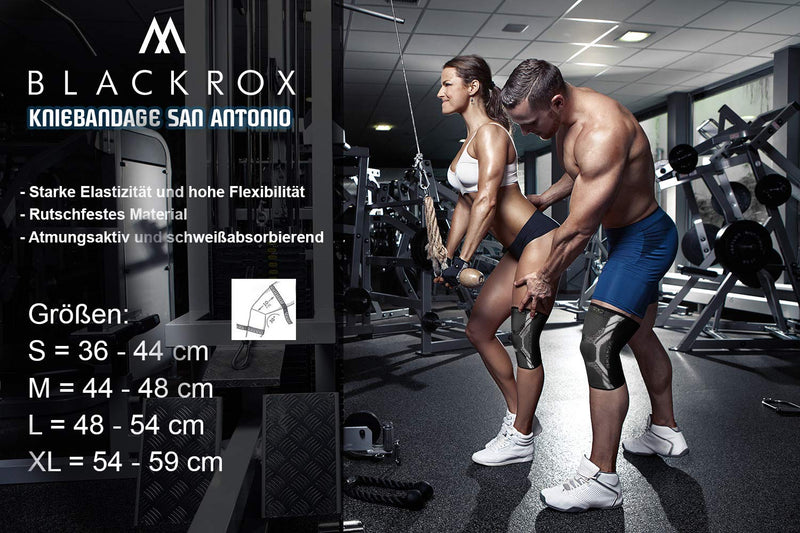 Blackrox San Antonio V4 Sports Knee Support Women'S Knee Brace Meniscus Jogging Running Compression Knee Pads Volleyball Breathable Stability Compression Bandage (Black, L) - NewNest Australia
