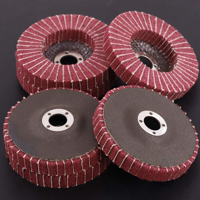 Rustark 6 Pcs 4"Nylon Fiber Flap Disc Abrasive Flap Wheel Scouring Pad Grinding Wheels for Angle Grinder, Sanding Buffing Pads, Nylon Polishing Discs for Marble Wood Metal (240 Grit) 240 Grit - NewNest Australia