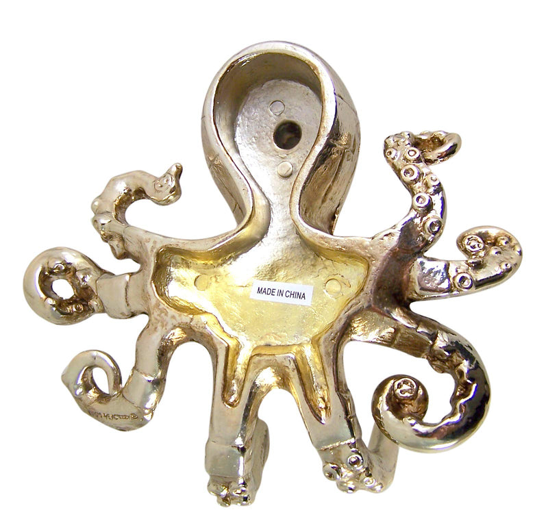 NewNest Australia - Antique Gold Tone Steampunk Octopus Wall Hook Figurine, 5 Inch 