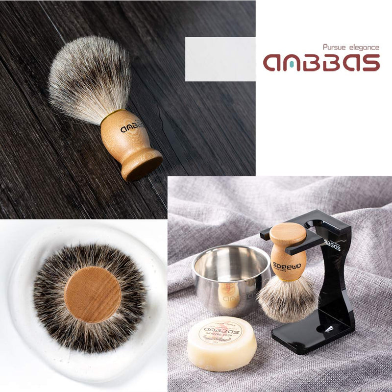 Anbbas Men's Gift Set Shaving Brush Pure Badger Hair Shaving Brush Badger Shaving Soap Shaving Bowl with Shaving Stand Made of Acrylic Wood - NewNest Australia