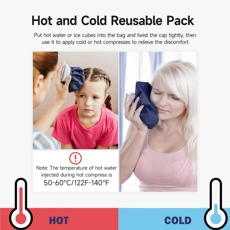 BICAREE Ice Pack for Injuries Reusable, Ice Bags Hot Water Bag for Hot & Cold Therapy and Pain Relief with Cover, No-Leak Elastic Breathable Ice Bag, Size 11", Blue classic 11'' - NewNest Australia