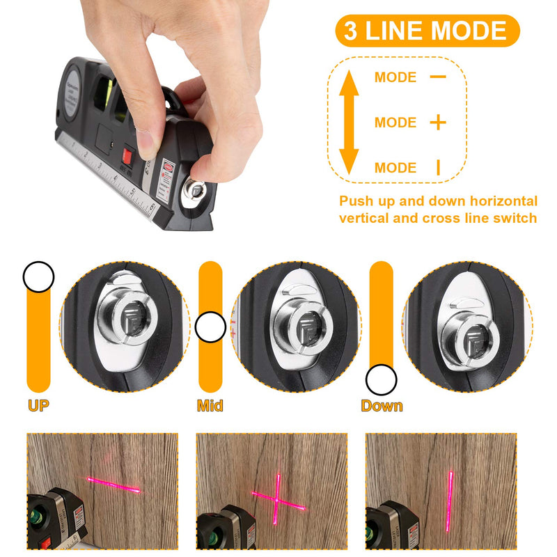 Laser Level Tool, Multipurpose Laser Level Kit Standard Cross Line Laser level Laser Line leveler Beam Tool with Metric Rulers by QPEUIM - NewNest Australia