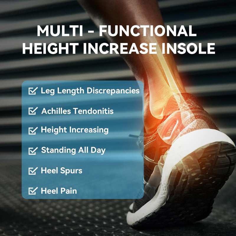 Sumifun 4-Layer Adjustable Orthotic Heel Lift Inserts, Height Increase Heel Cushion For Leg Length Differences, Heel Spurs, Heel Pain, Sports Injuries And Achilles Tendonitis - NewNest Australia