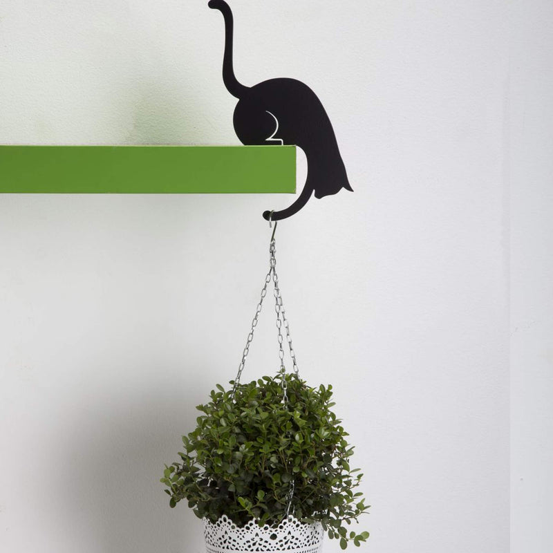 NewNest Australia - Artori Design Black Metal Cat Hanger | Decorative Cat Rack | Towel Hook | Gift for Cat Lovers | Coat Rack 