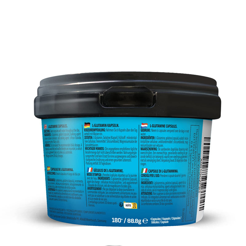 Bodylab24 L-Glutamine 180 Capsules, With 3000 Mg Pure Glutamine Per Daily Dose Of 6 Capsules, Low Calorie, Suitable For A Wide Range Of Sports Especially Strength Training, No Sweeteners - NewNest Australia