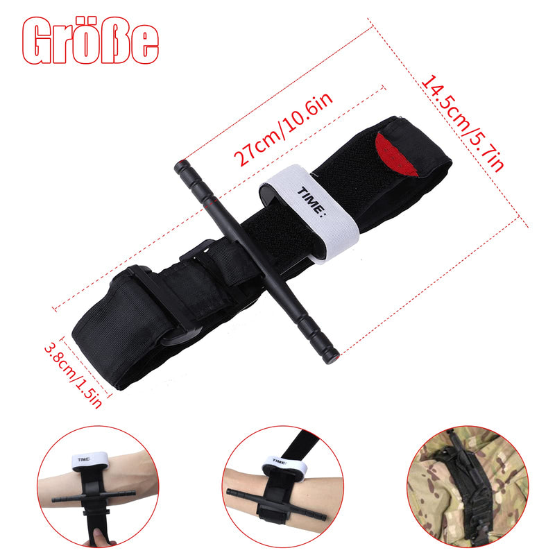 Pack Of 2 Tourniquets, Tactical Tourniquets, Emergency Outdoor Tourniquet For Hiking, Mountaineering, Sports, Camping, One-Handed Storage Tape, Bleeding Control Bandage, Trauma Bandage With Velcro Fastening - NewNest Australia