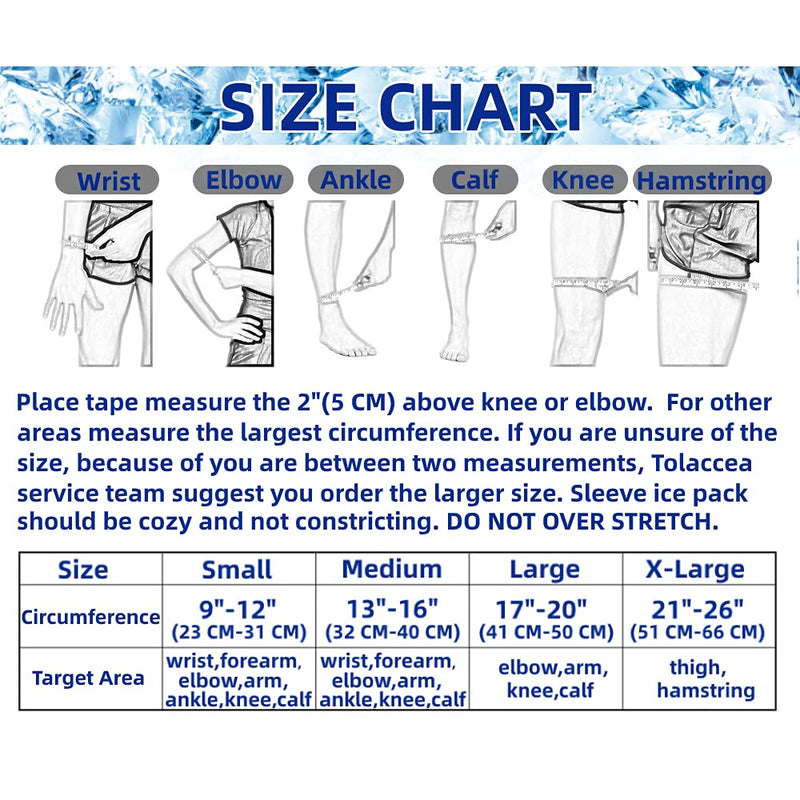 Tolaccea Knee Ice Pack & Elbow Ice Pack Support Brace for Hot & Cold Compress Therapy, Compression Sleeve Reusable Gel Pack for Injury Cold Wrap for Knee Calf Elbow (Blue,S) Blue Small(9''-12'') - NewNest Australia