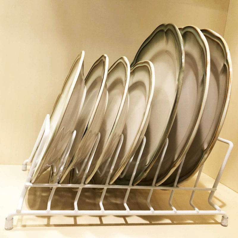 NewNest Australia - HUJI Plates Holder Pots' Pans' Lid Organizer Rack for Cabinet, Pantry or Kitchen Counter (1, WHITE) 1 