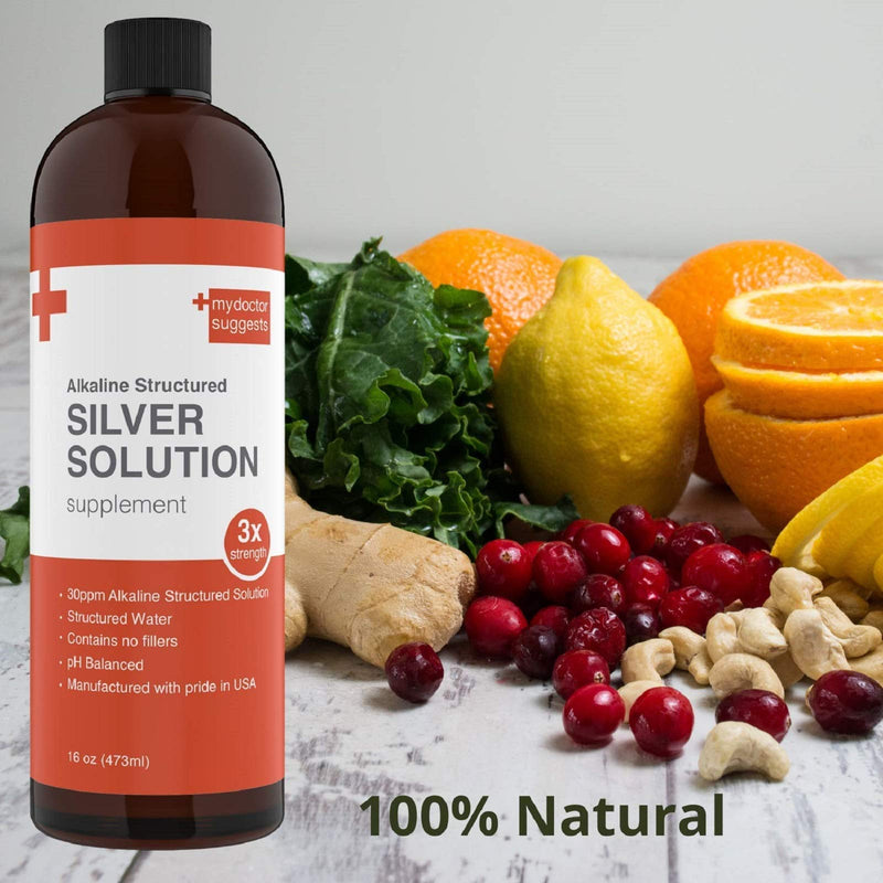My Doctor Suggests Structured Colloidal Silver Liquid Solution 30ppm Mineral Alkaline 16 Oz- Immune Support Supplement - NewNest Australia