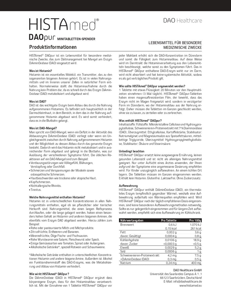 HISTAmed® DAOpur, tablet - NewNest Australia