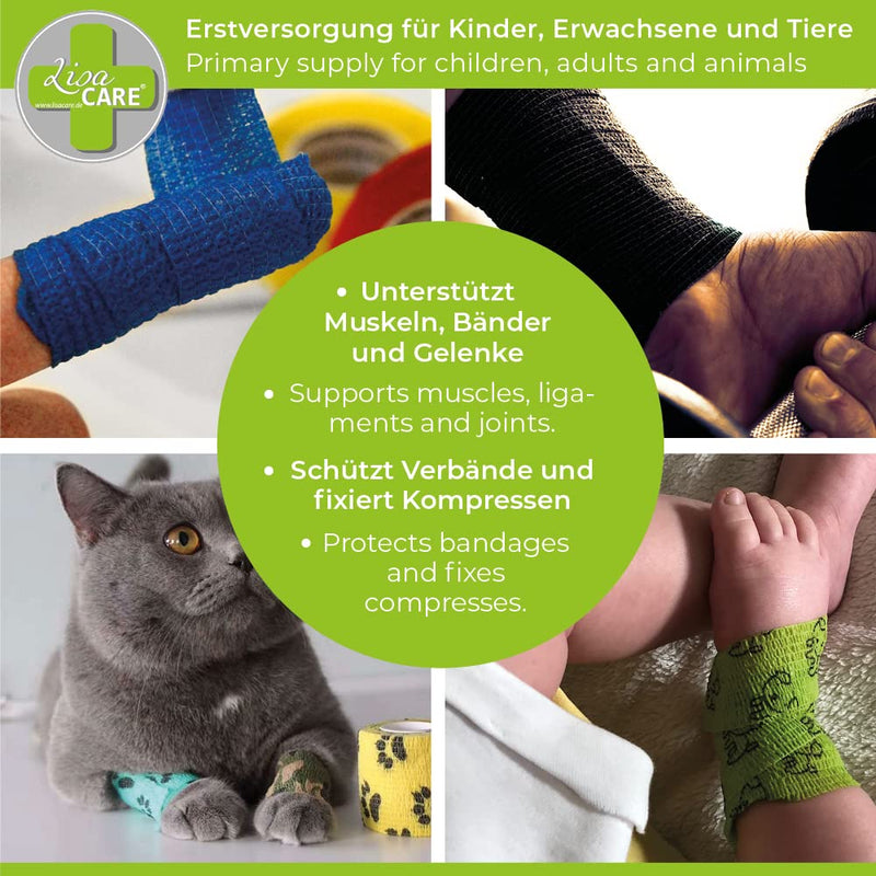 Lisacare Finger Plasters Self-Adhesive Elastic, Waterproof, Dust, Grease And Dirt-Repellent Plasters - Choice Of Colors - 4 Rolls Each 2.5 Cm X 4.5 M 2424 Blue 4 - NewNest Australia