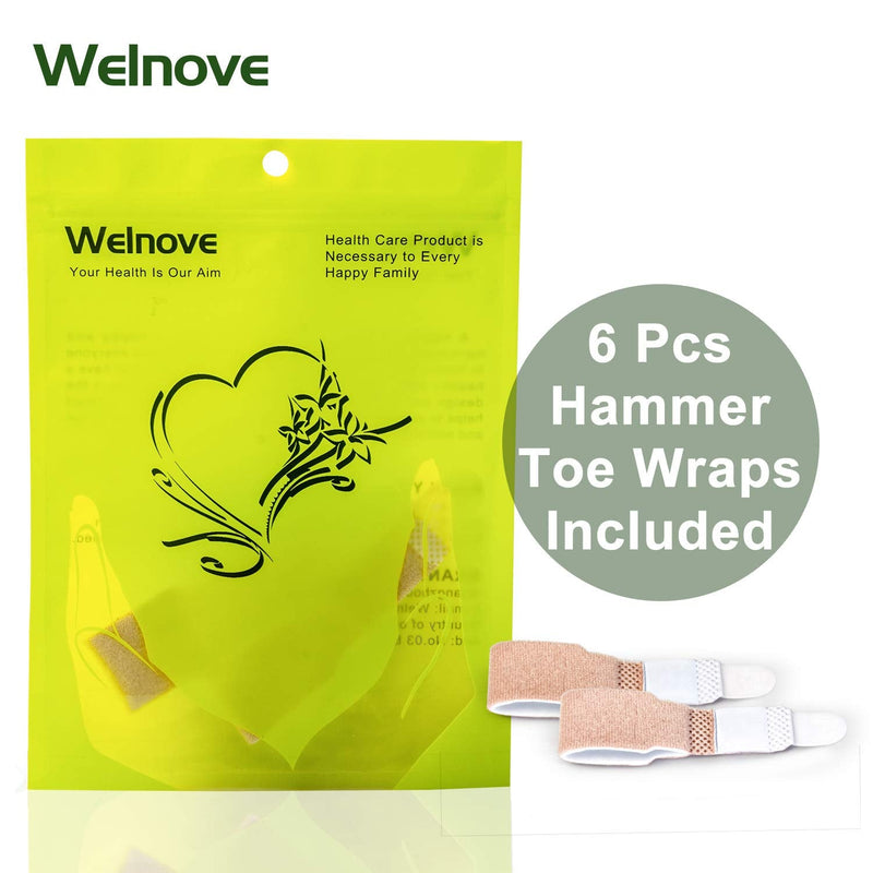 Welnove [6X] hammer toe spreaders, hammer toe correctors, hammer toe splints, toe bandages for correcting hammer toes, broken toes, crooked toes and overlapping toes - NewNest Australia