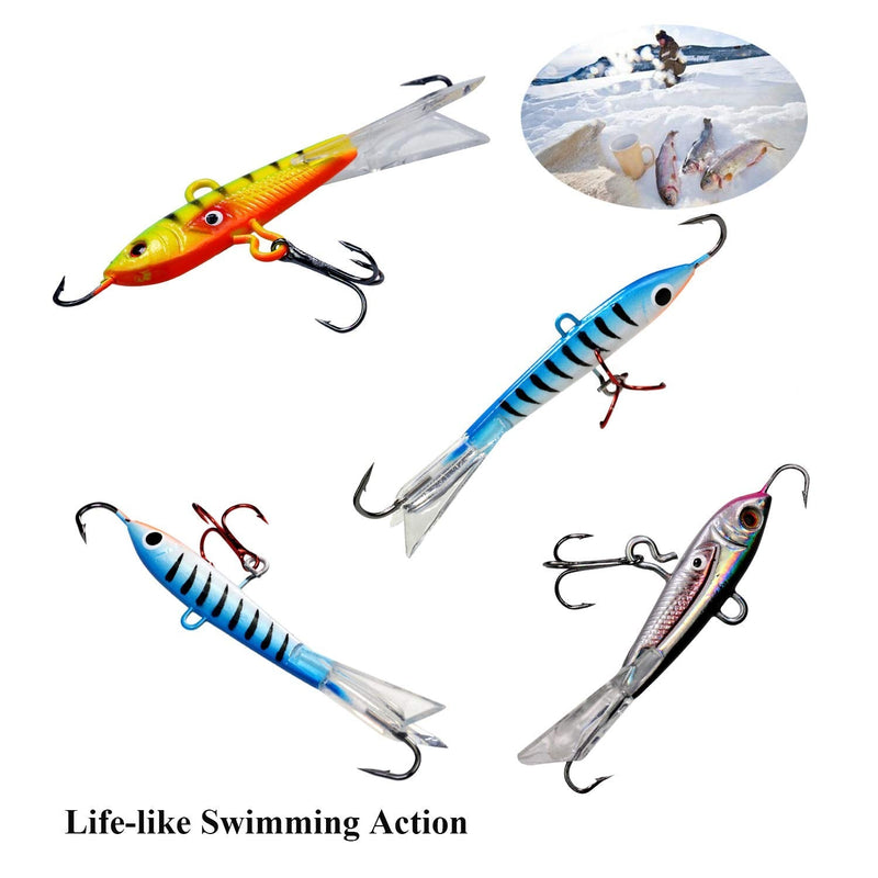 THKFISH Ice Fishing Jigs Lures Ice Fishing Lures Ice Fishing Gear for Crappie, Panfish, Walleye, Bluegill Vertical Jigs Kit Fishing Tackle 4PCS/8PCS 10g(0.35oz) 18g(0.63oz) 10g(1/3oz)-4pcs - NewNest Australia
