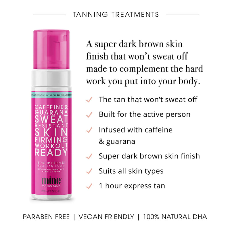 MINETAN BODY.SKIN Workout Ready Self Tan Foam - The Tan That Won't Sweat Off, 1 Hour Express, Sweatproof, Vegan, 200ml - NewNest Australia