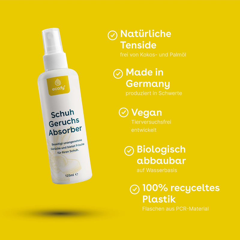 eco:fy shoe odor absorber odor remover against unpleasant odors in shoes leather shoes shoe deodorant spray 125ml - NewNest Australia