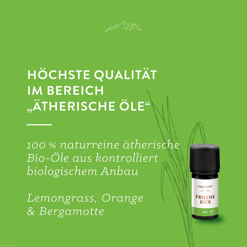 Allg√§Uquelle Organic Fragrance Oil Blend Fresh Kick 100% Essential Oils From Lemongrass, Orange, Bergamot (Kba) | Vegan And Natural Fragrance Mix For Aroma Diffuser/Oil Burner 5 Ml - NewNest Australia