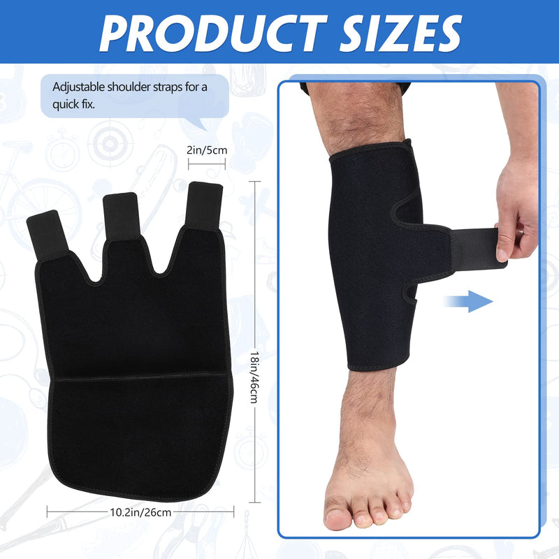 2 Pack Calf Support Brace Shin Splint Compression Sleeve Adjustable Shin Splints Support Running Calf Compression Sleeve Knee and Calf Support Lower Leg Compression Wrap for Men and Women, Black - NewNest Australia