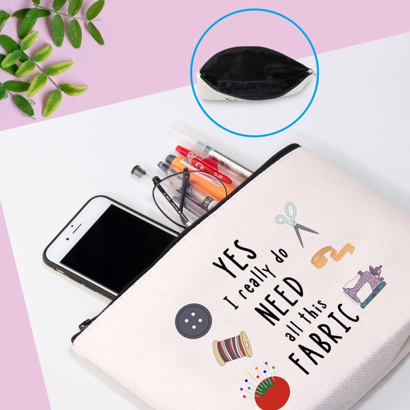 GJTIM Sewing Gift Quilter Gift Yes I Really Do Need All This Fabric Makeup Bag Gift for Quilters Seamstress Tailors Sewing Addicts (All This Fabric bag) All This Fabric bag - NewNest Australia