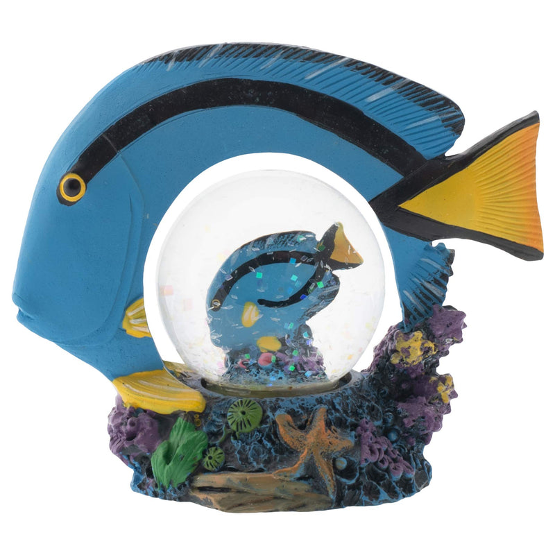 NewNest Australia - Elanze Designs Royal Blue Tang Fish Figurine 45MM Glitter Water Globe Decoration 